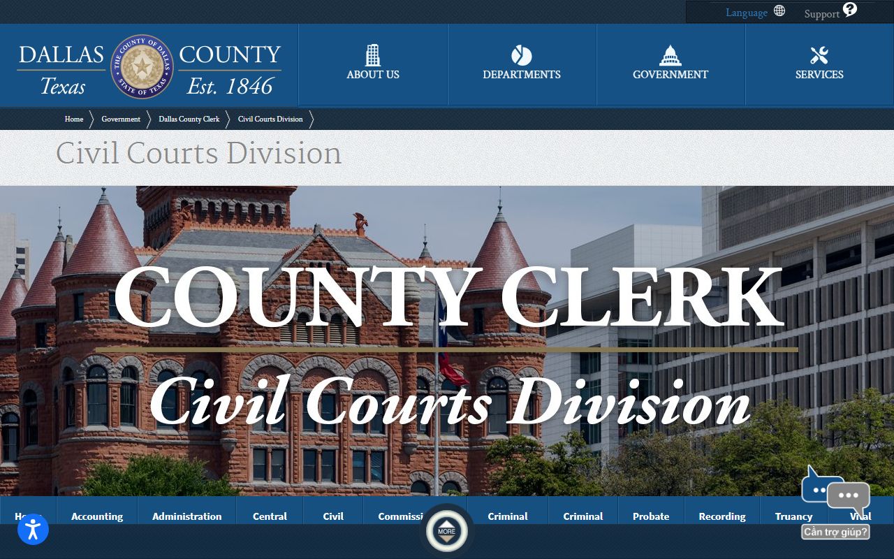 Dallas County arrest records County Clerk civil courts contacts page