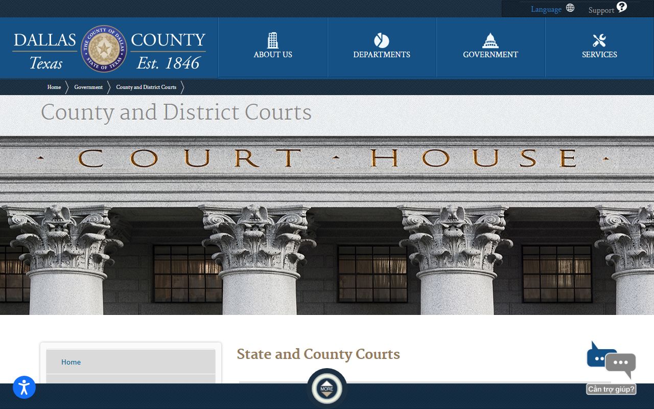 Dallas County probate records county courts landing page