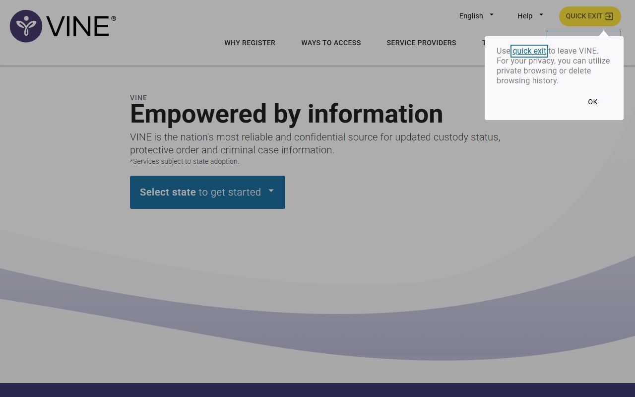 Dallas County released inmates VINELink custody notification portal